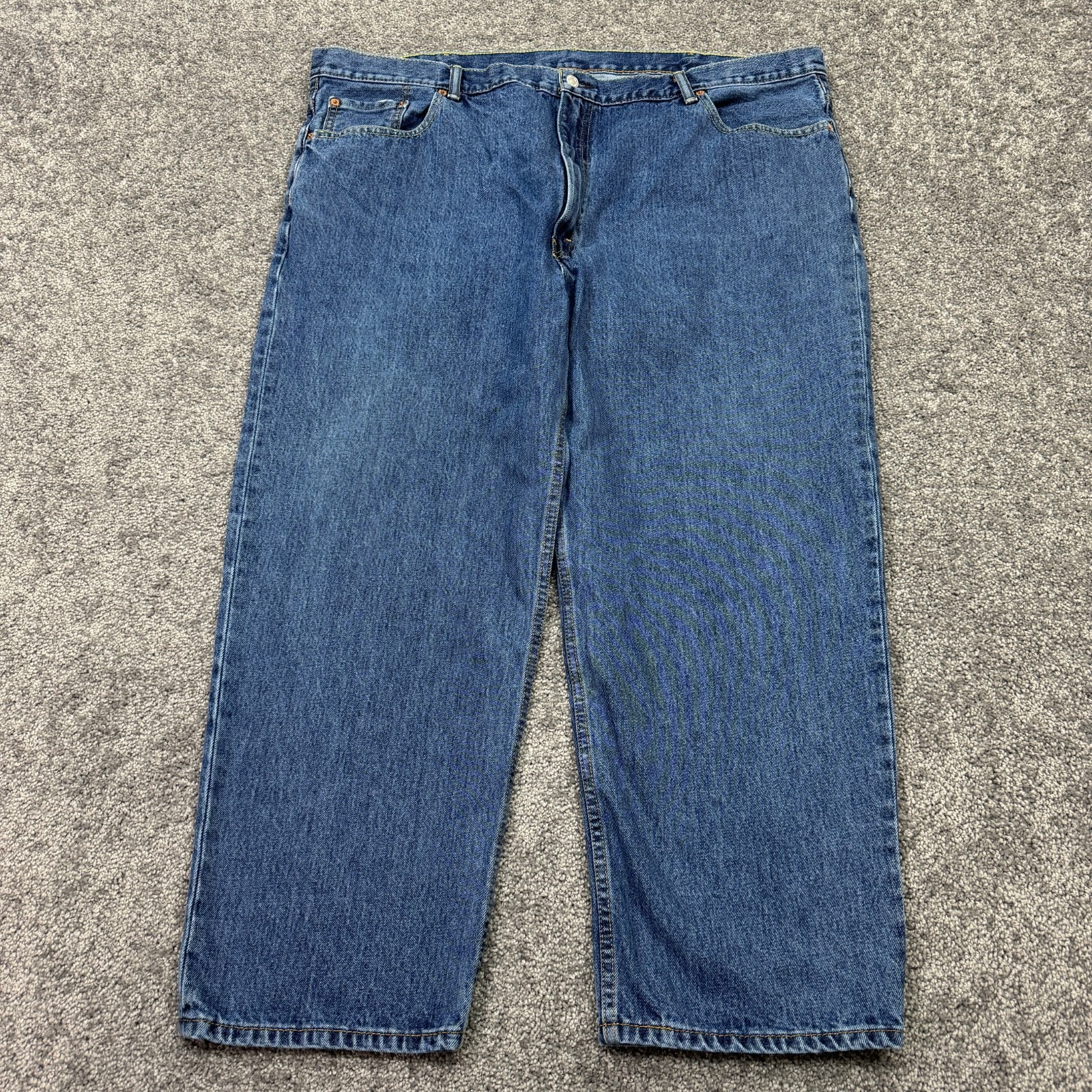 Levis Jeans Mens 48x29 Blue 550 Relaxed Fit Straight Leg Medium Wash Denim Logo